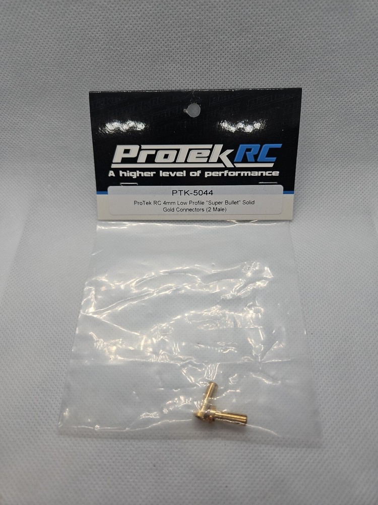 ProTek RC 4mm Low Profile "Super Bullet" Solid Gold Connectors (2 Male)