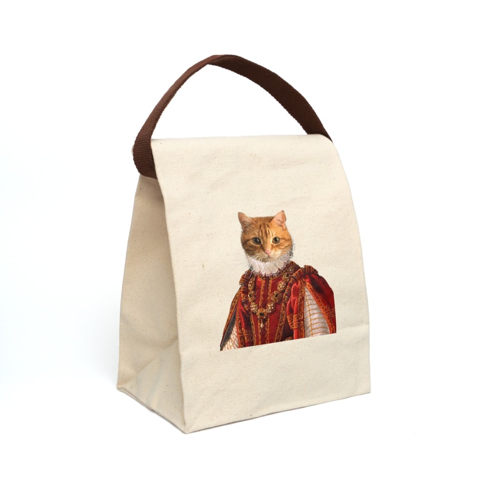 Joanie the Cat Canvas Lunch Bag With Strap