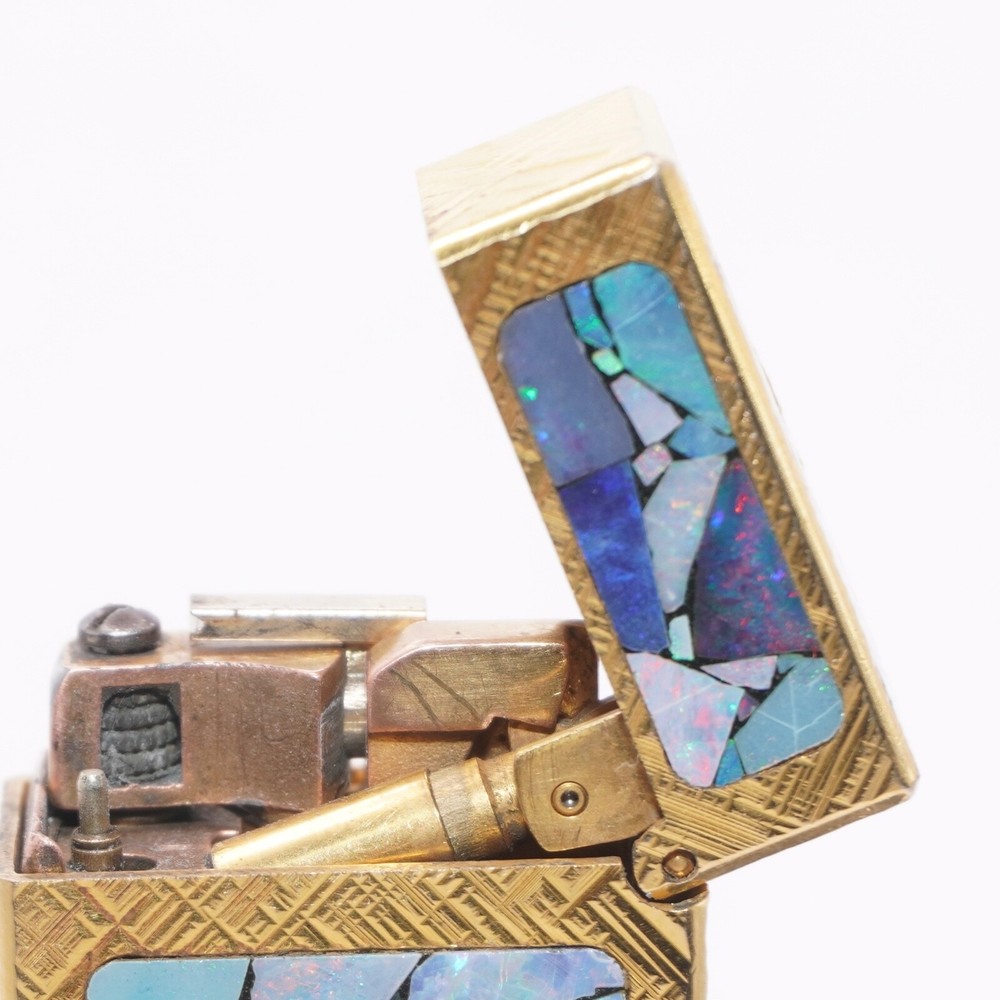 Dunhill Lighter Gold Florentine Opal Pattern_Ultrasonically cleaned_Working