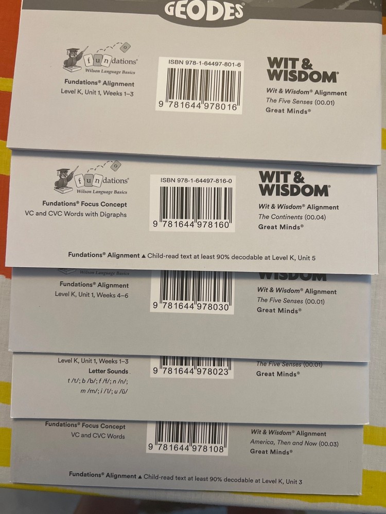 Geodes Wilson Fundations book. Level K