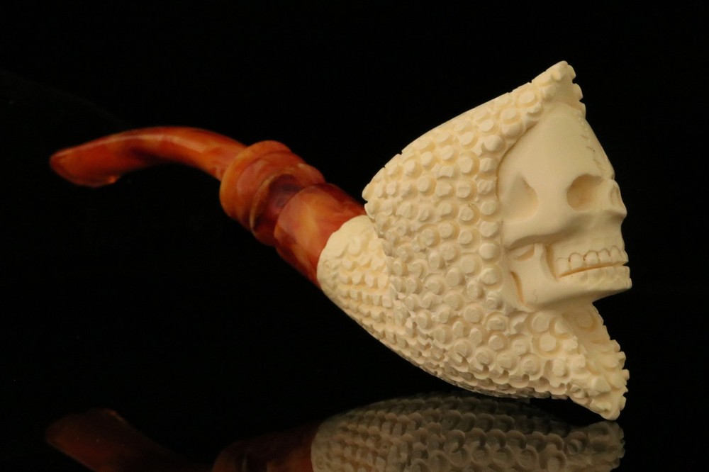 Grim Reaper Block Meerschaum Pipe with custom case M2012