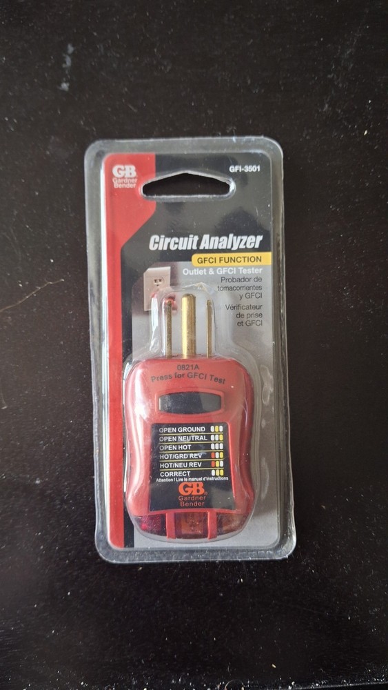 GB Circuit Analyzer: GFCI Function Outlet & GFCI Tester - #GFI-3501