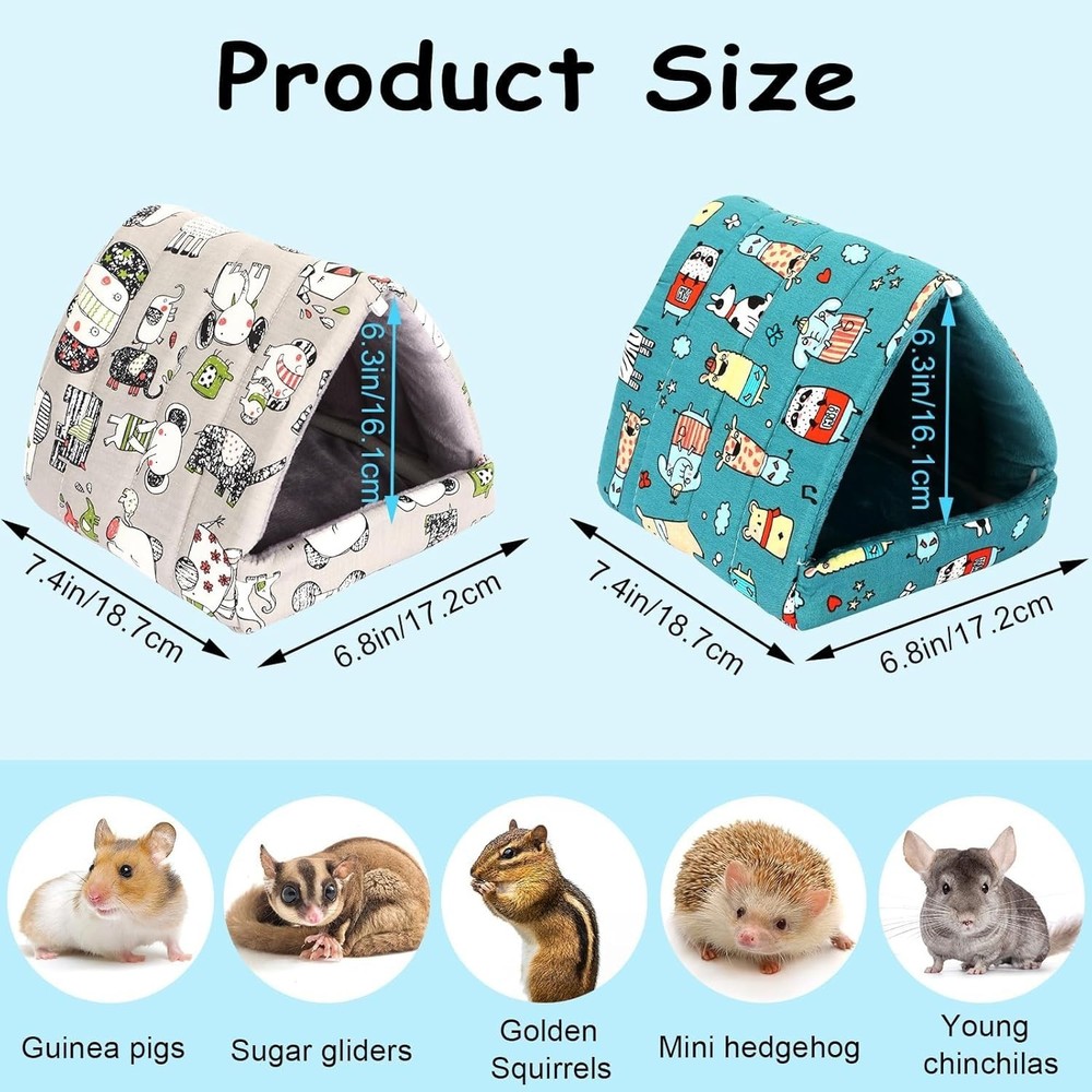 Durable 2 Pack Guinea Pig Hideout with Non-Slip Bottom - Perfect for Hamsters