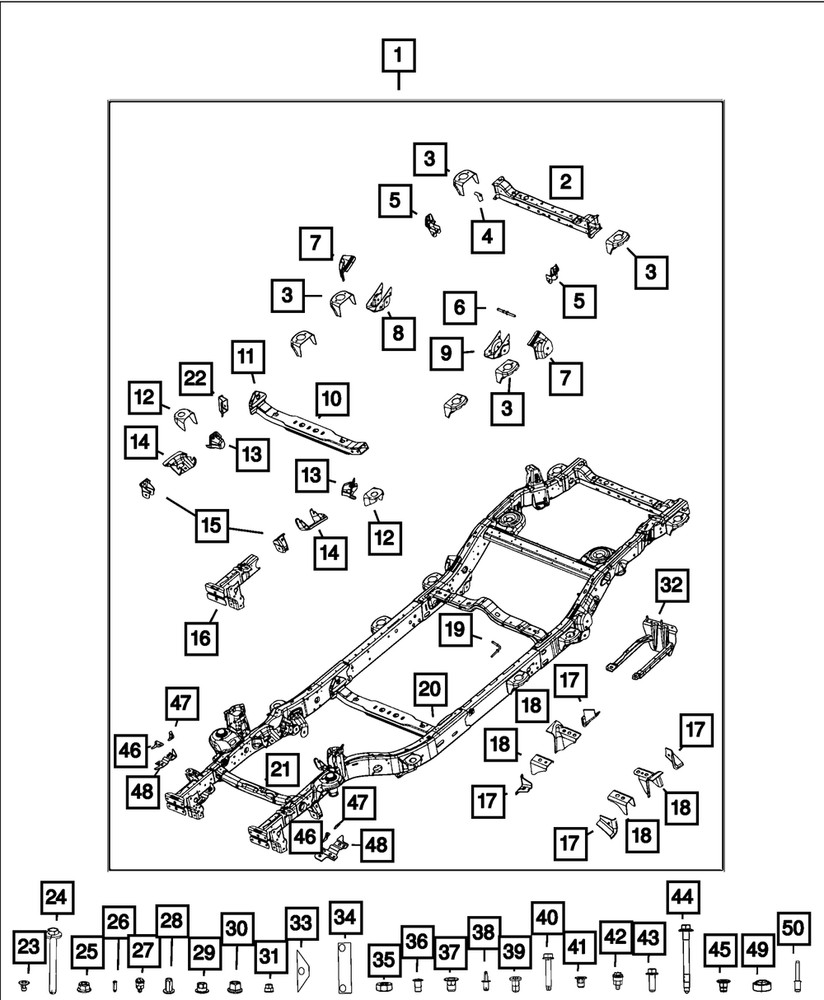Genuine Mopar Front Rail Extension Left 68524009AA