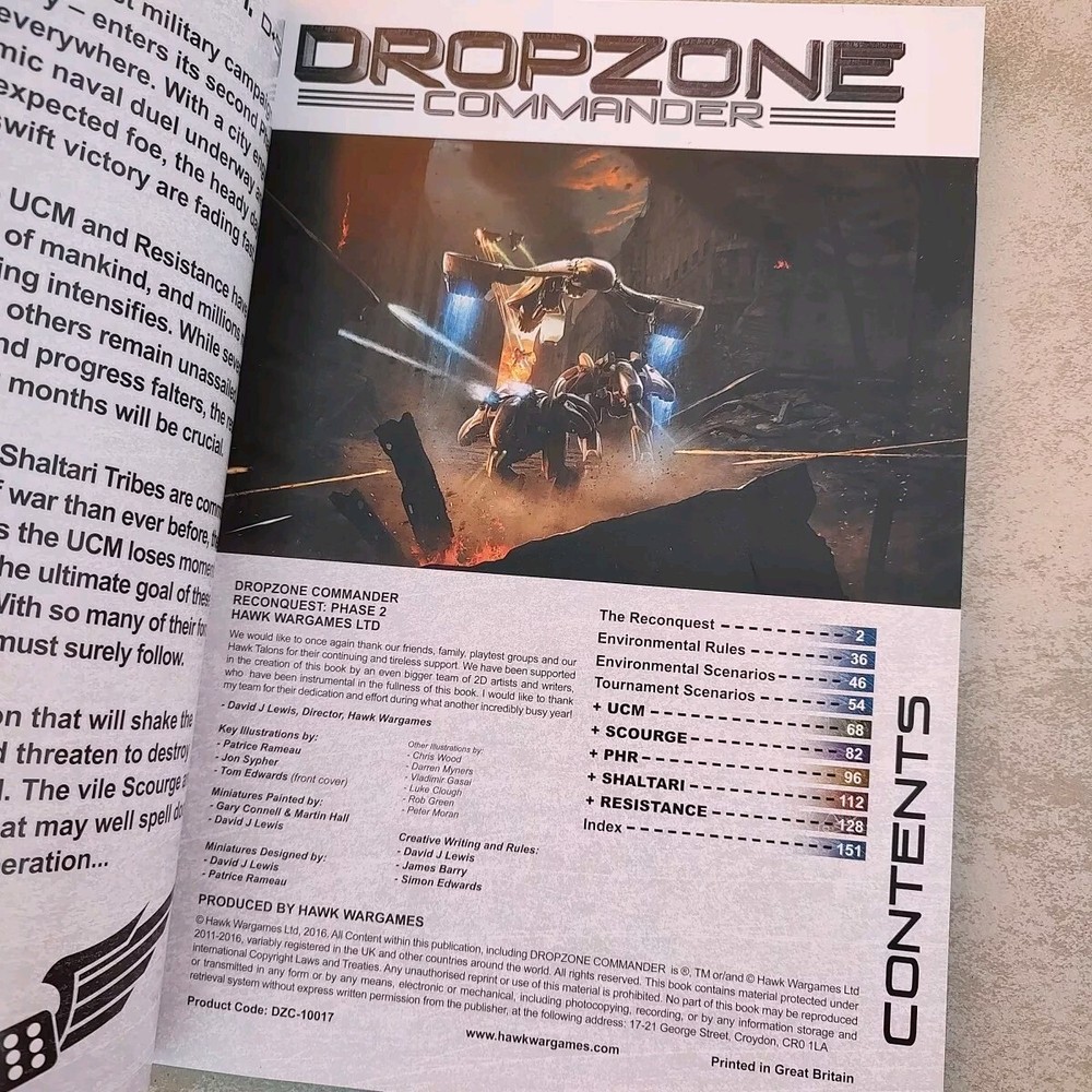 Hawk Wargames Dropzone Commander Reconquest: Phase 2 Guidebook