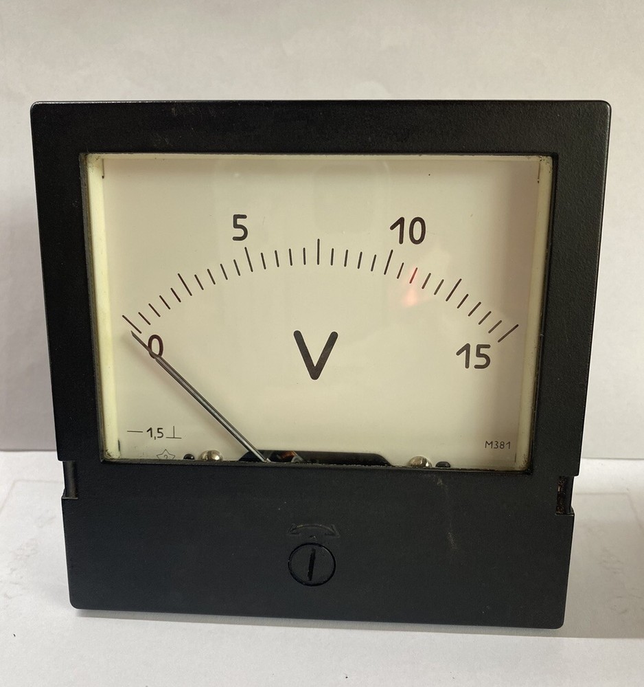 Vintage Soviet Analog DC Voltmeter 15V Model M381 Marked USSR Working (tested)