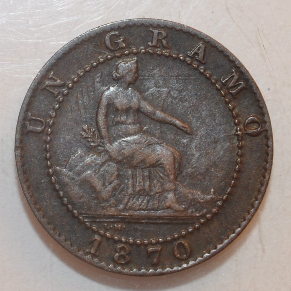 1870 OM Spain Un Centimo