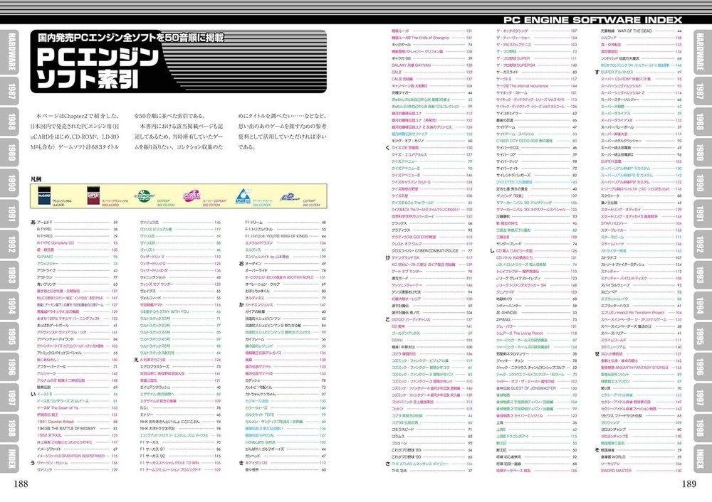 PC Engine & PC-FX Perfect Catalogue 726 Titles With Screen & Package Photos