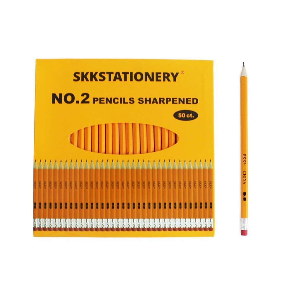 SKKSTATIONERY 50 Pcs Pre-sharpened pencils, Pencils Sharpened with eraser top...