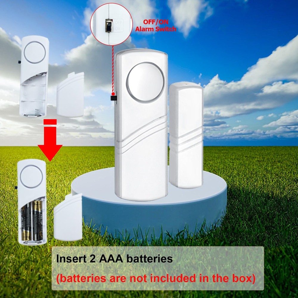 Security Door Window Alarm, Wireless Sensor Burglar white