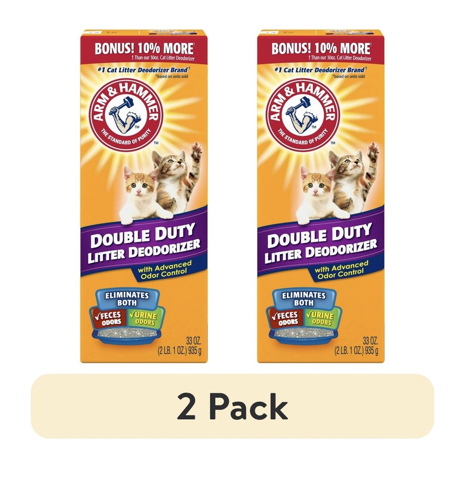 (2 pack) Arm & Hammer Cat Litter Deodorizer Double Duty 33oz. Eliminates Odor