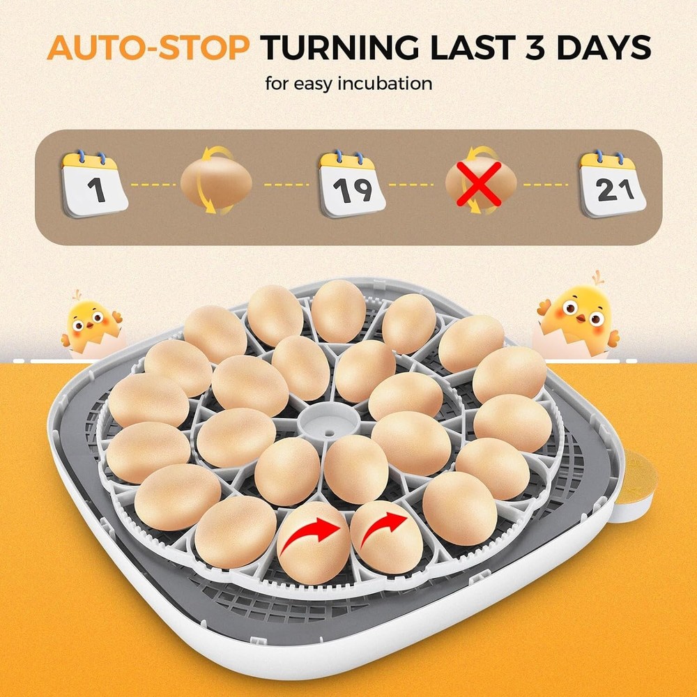 24 Egg Incubators for Hatching Eggs, Digital Poultry Hatcher Automatic Turning--