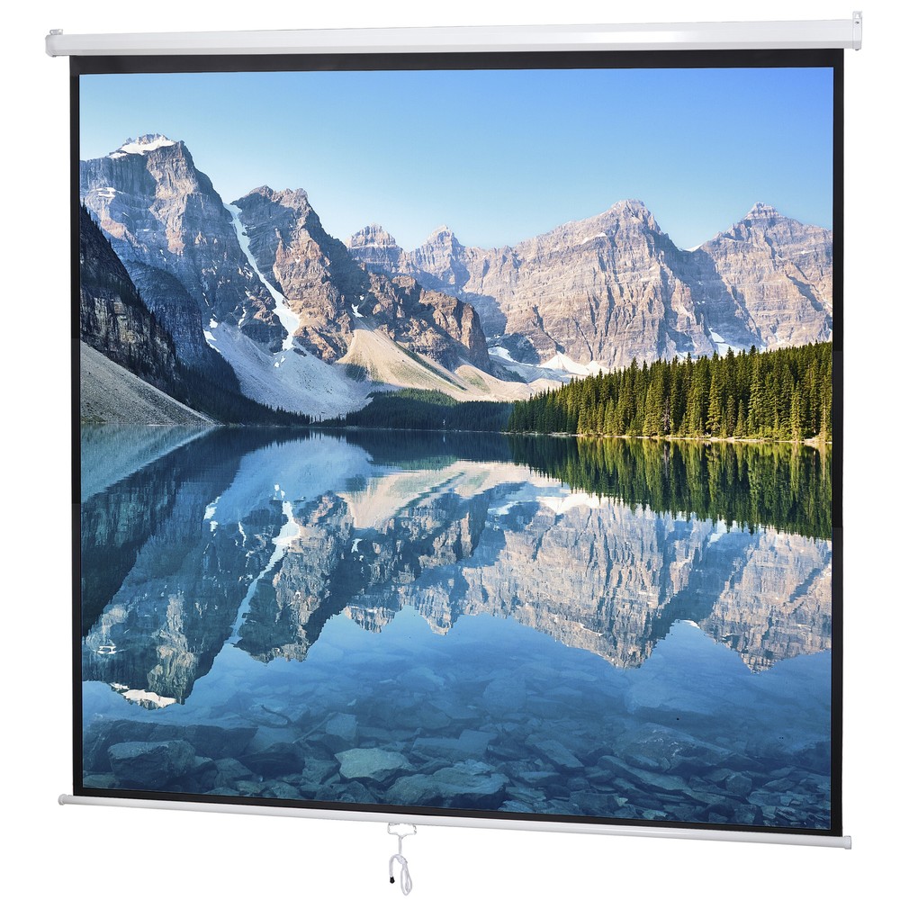 120'' Diagonal Dimension Pull Down Projection Screen Matte HD Movie Theater 1:1