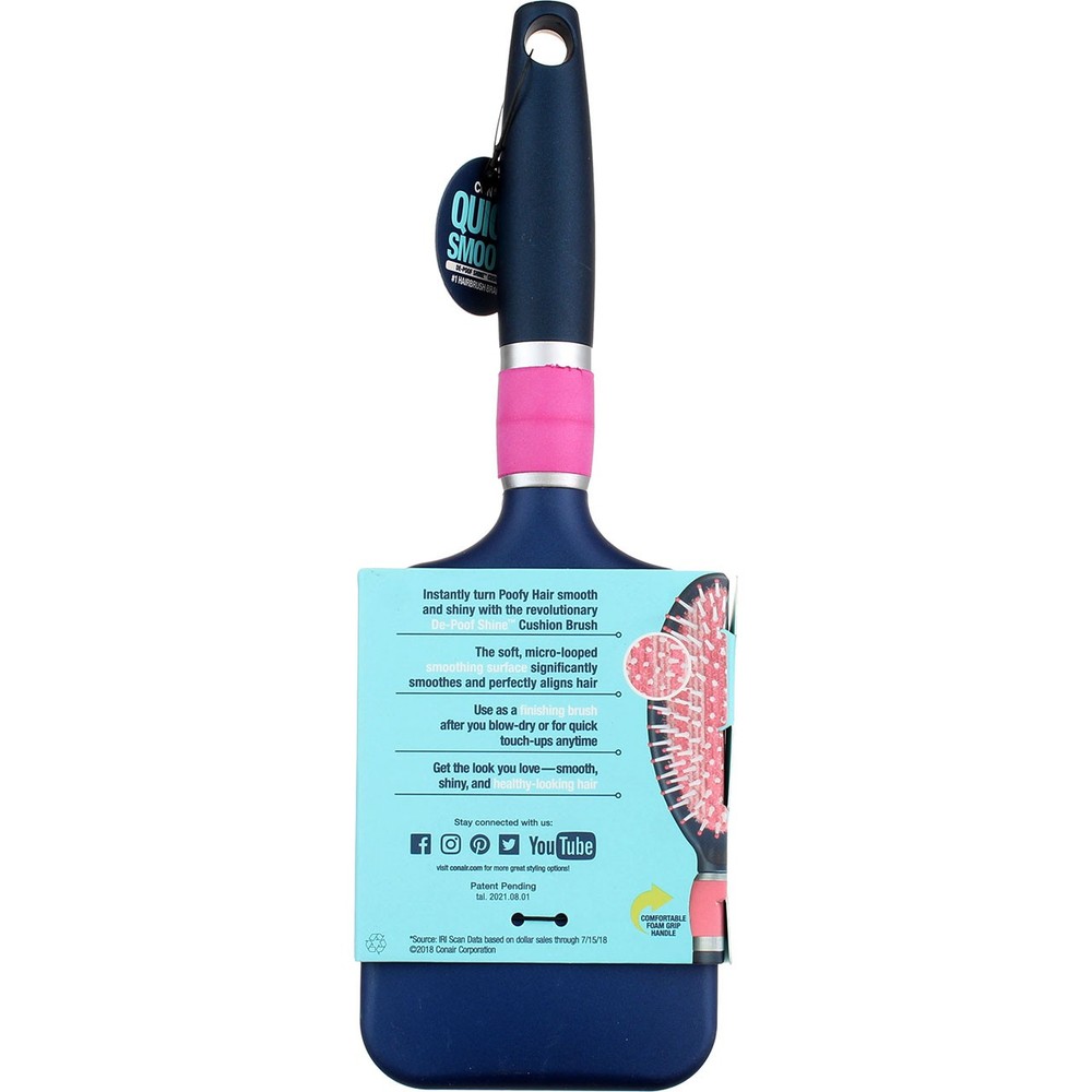 2 Pack Conair Quick Smooth Paddle Hair Brush