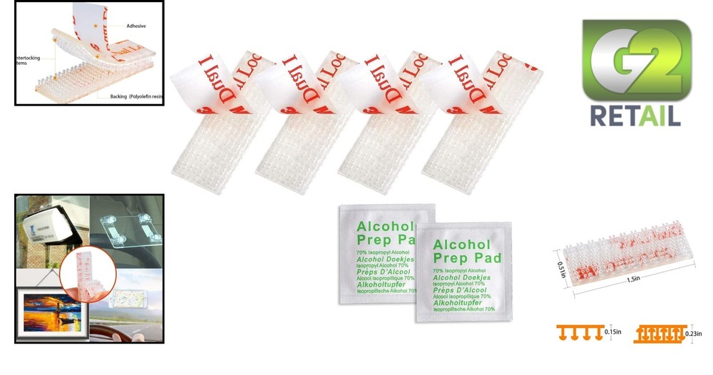 EZ Pass Mounting Strips - 4 Pcs Durable Peel & Stick Adhesive Strips