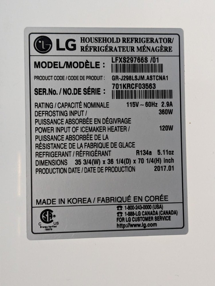 LG Fridge LFXS29766S/01 PCB Sensor Harness Assembly - EBR71326804