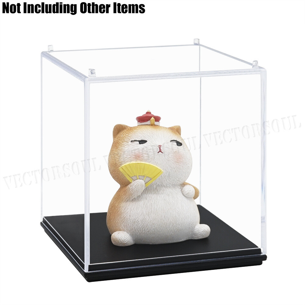 Clear Acrylic Display Box Case Perspex Dustproof Plastic Base Protection 2.75"H