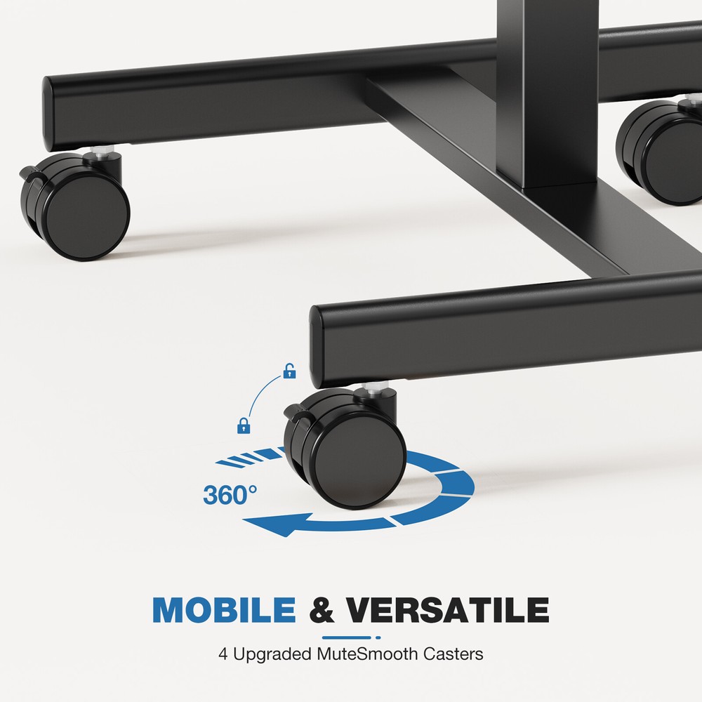 Adjustable Height Mobile Standing Desk with Wheels - Rolling Laptop Table