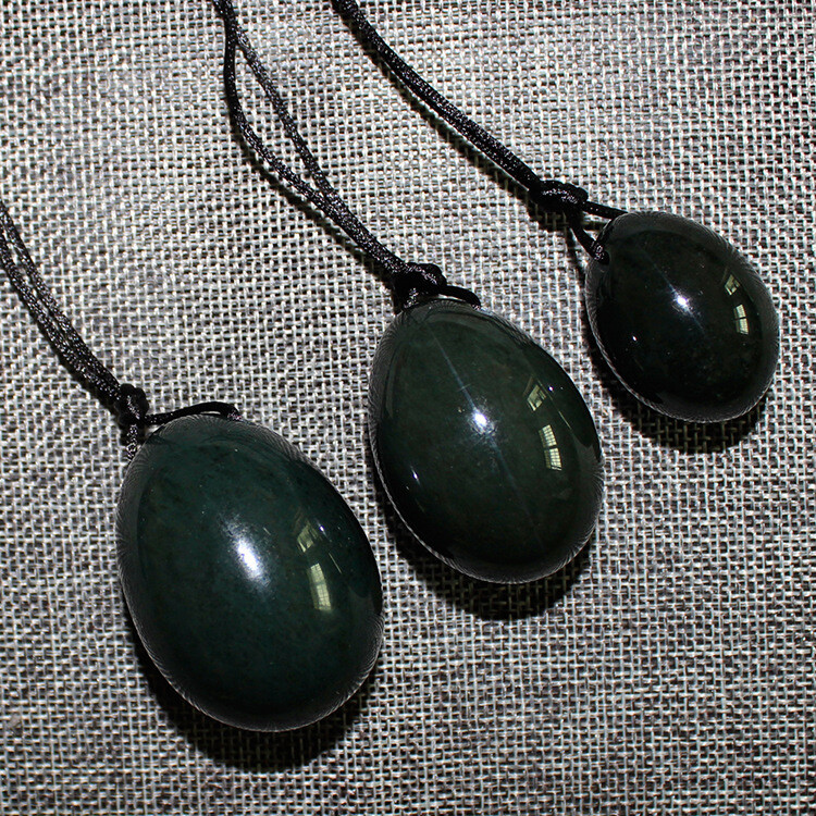 3pcs/set Natural Nephrite jade egg,vagina Exercise gemstone shperes