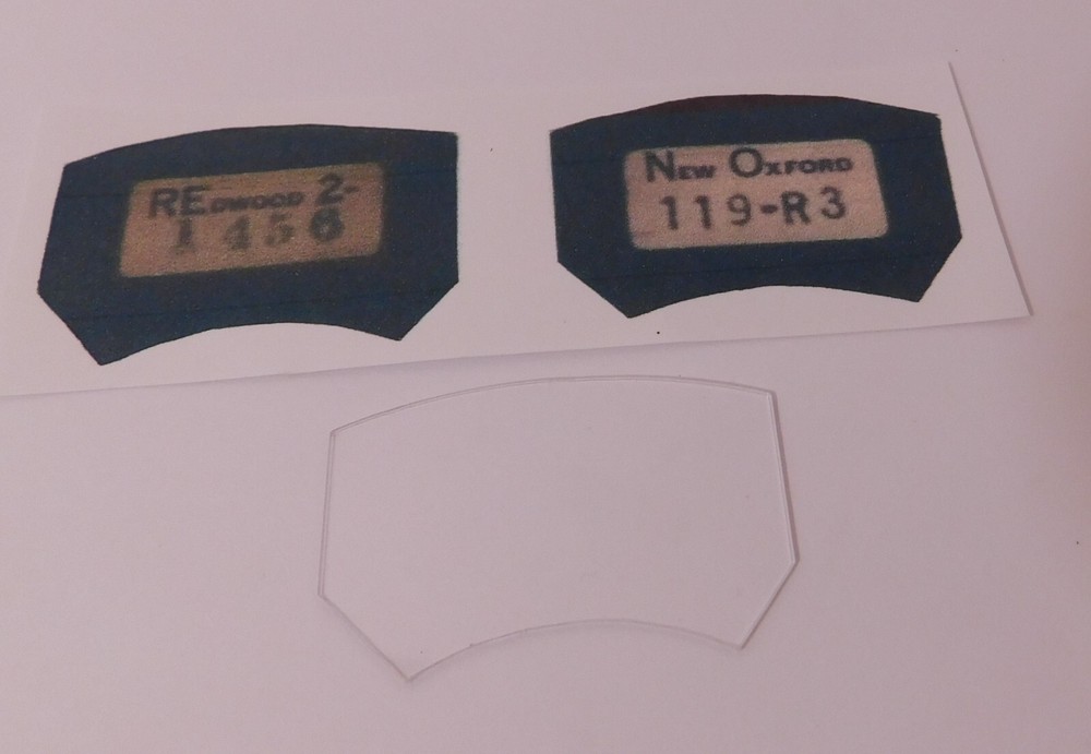 2 New Card Inserts w/1 New Celluloid Plastic Window for a Transmitter Attachment