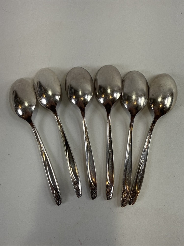 Anniversary Rose International Silver Silverplate Flatware 6 Tablespoons