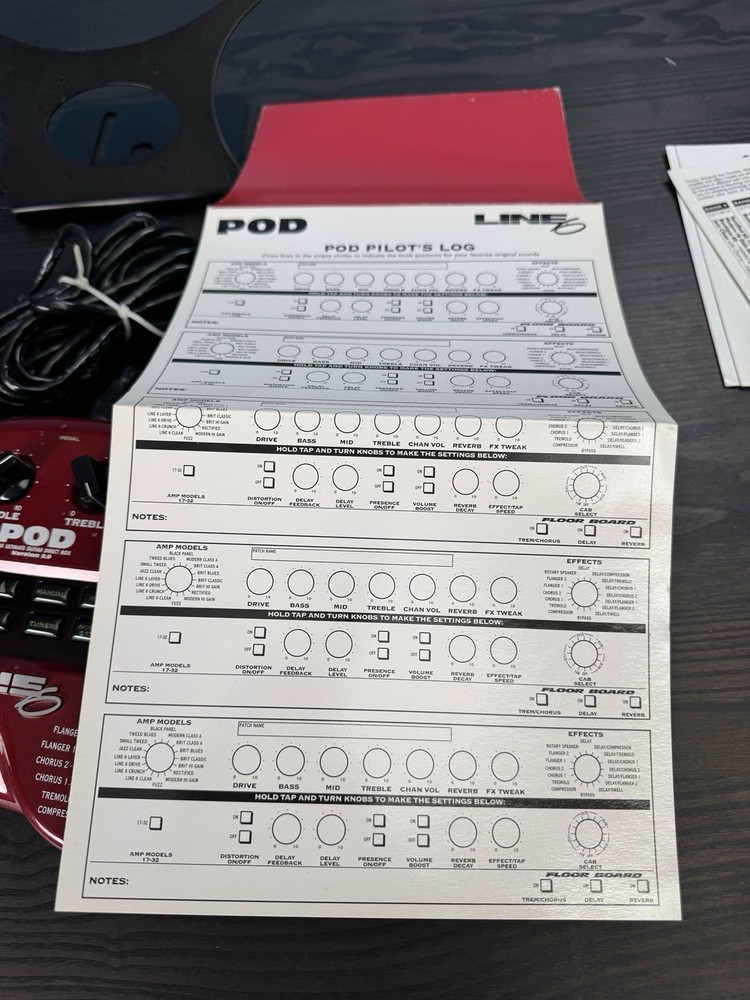 Line 6 POD 2.0 Guitar Effects Processor W/ Case, Fb4 Floor Switch, Power Adapter