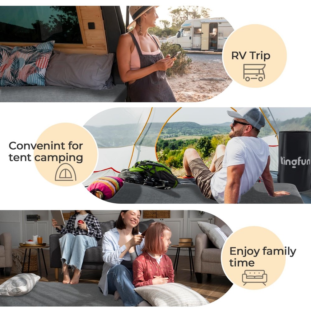 3 Inch CertiPUR-US Memory Foam Camping Mattress, Waterproof Roll up Sleeping ...