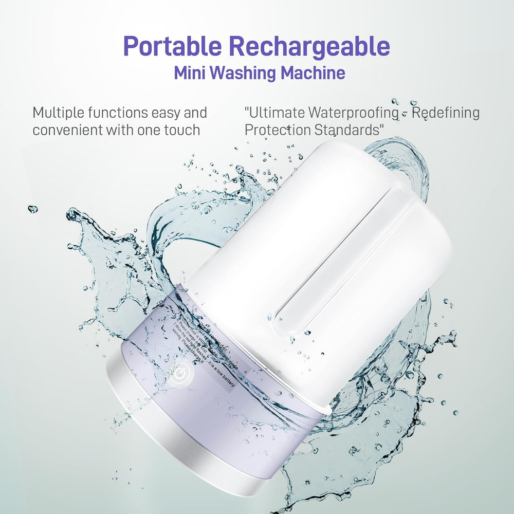 Compact Portable Washing Machine for Small Laundry - Lightweight and Quiet