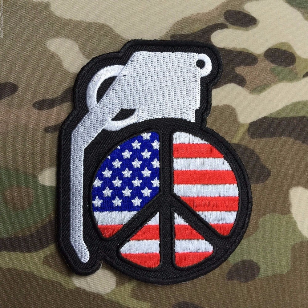 American Flag Peace Grenade Patch