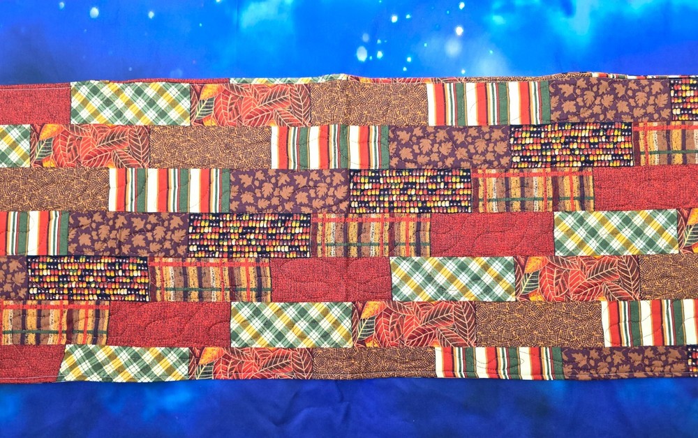 Handmade Quilted Table Runner Thanksgiving Fall Autumn Patchwork corn HALLOWEEN