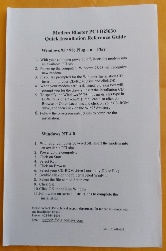 Creative Labs Modem Blaster Di5630 PCI MODEM