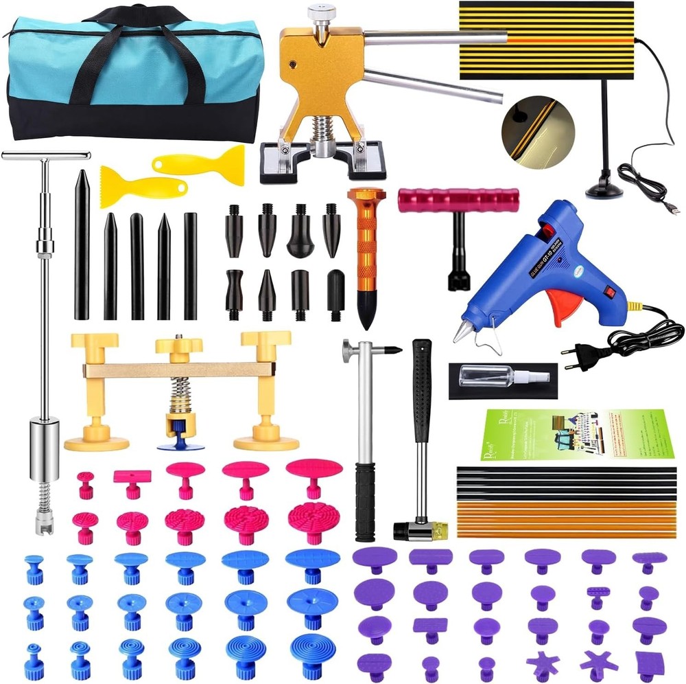 Complete 89PC Dent Puller Kit - Professional PDR Tools, Car Hail Damage Remover