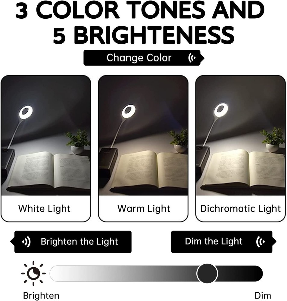 USB Smart Voice Control Night Light LED Dimmable Daylight Bedroom Table Lamp