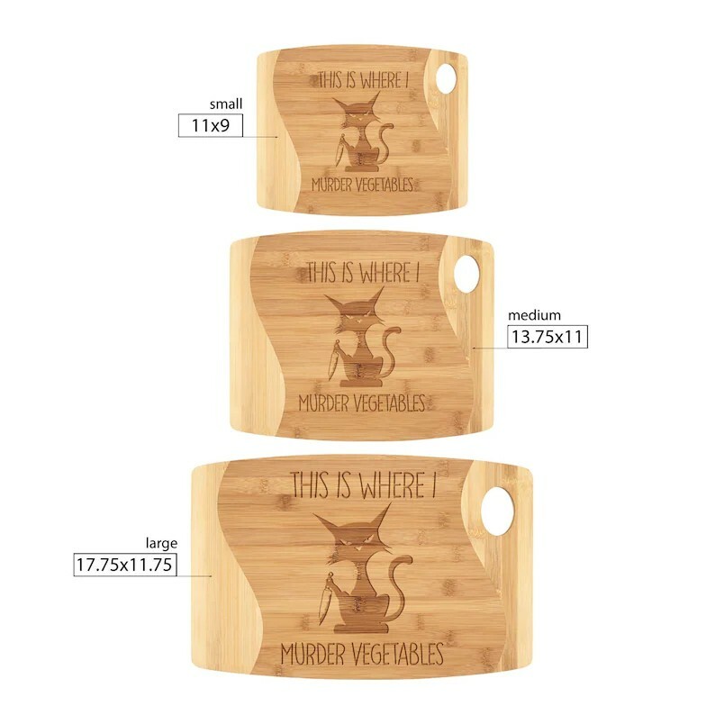 Handmade Where I Murder Vegetables Cutting Board