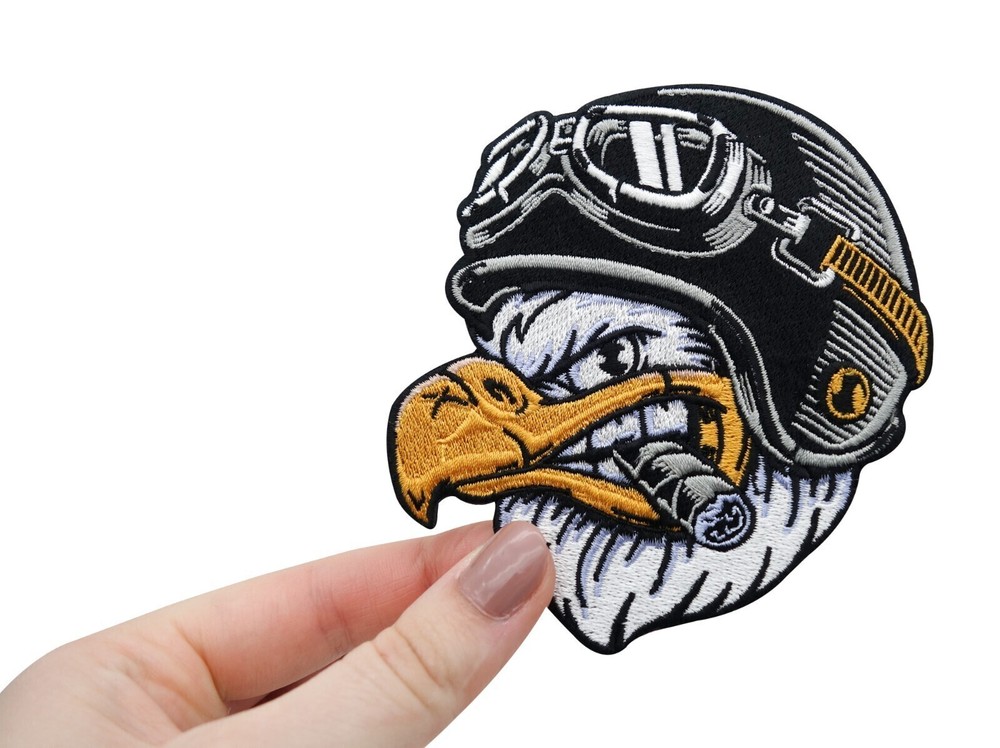 Biker Eagle with Cigar Patch for Leather Vests | Motorcycle Patch, Leather Jacket