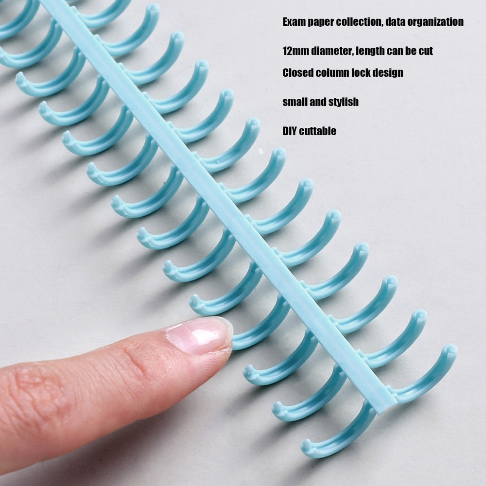10PCS Binding Spine 30 Holes 12mm Diameter DIY Cuttable Plastic A4 Wire Binding