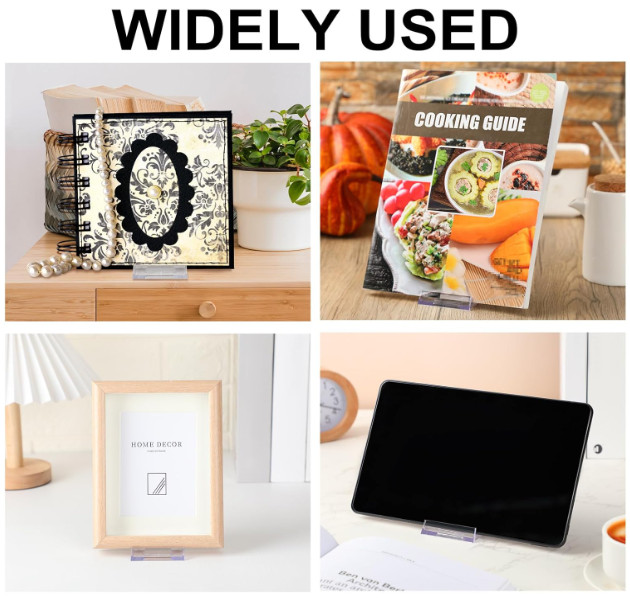 12 Pack Acrylic Book Stand for Display Adjustable Clear Display Holder Easel Col