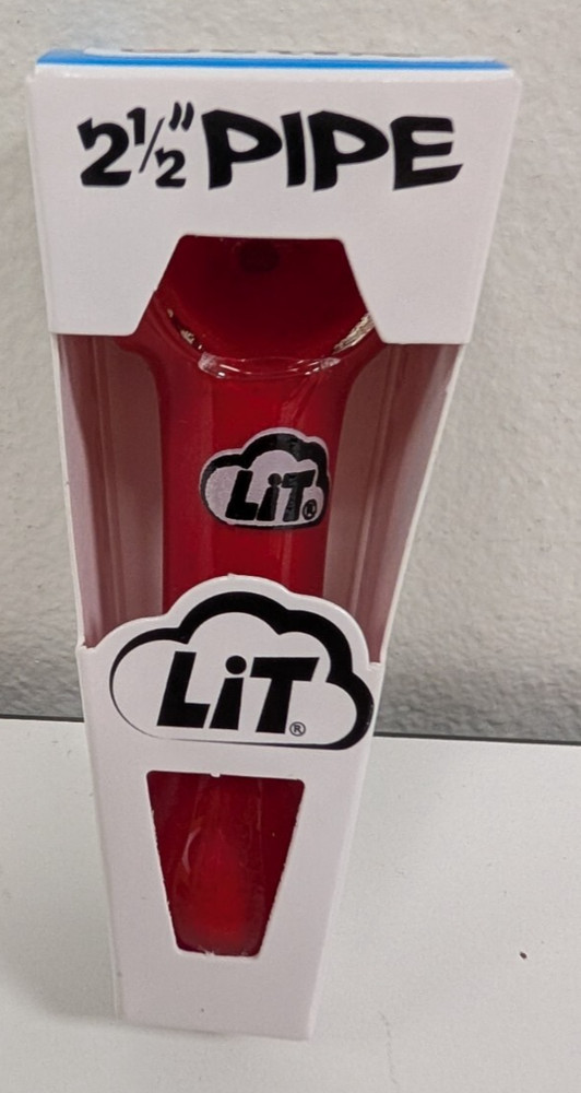 Lit Glass Pipe 2.5" RED [USA]