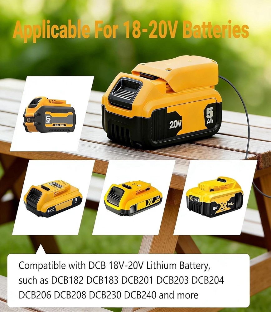 Starlink Mini DeWalt Battery Adapter, Low Voltage Cutoff, Status Display