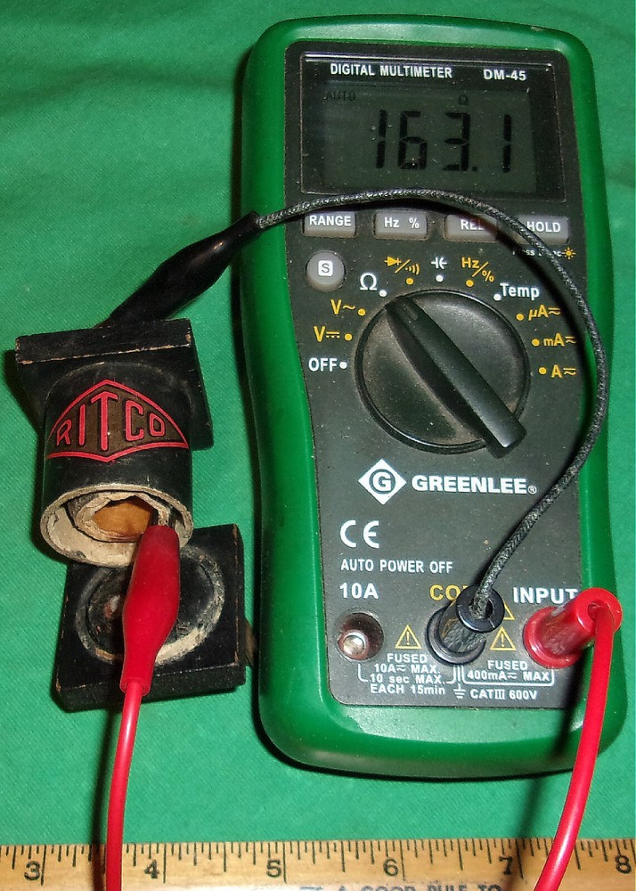 RITCO 85mH RF Choke Clean! Nice Graphics! (wire broken-fixable) 1920's Radio!