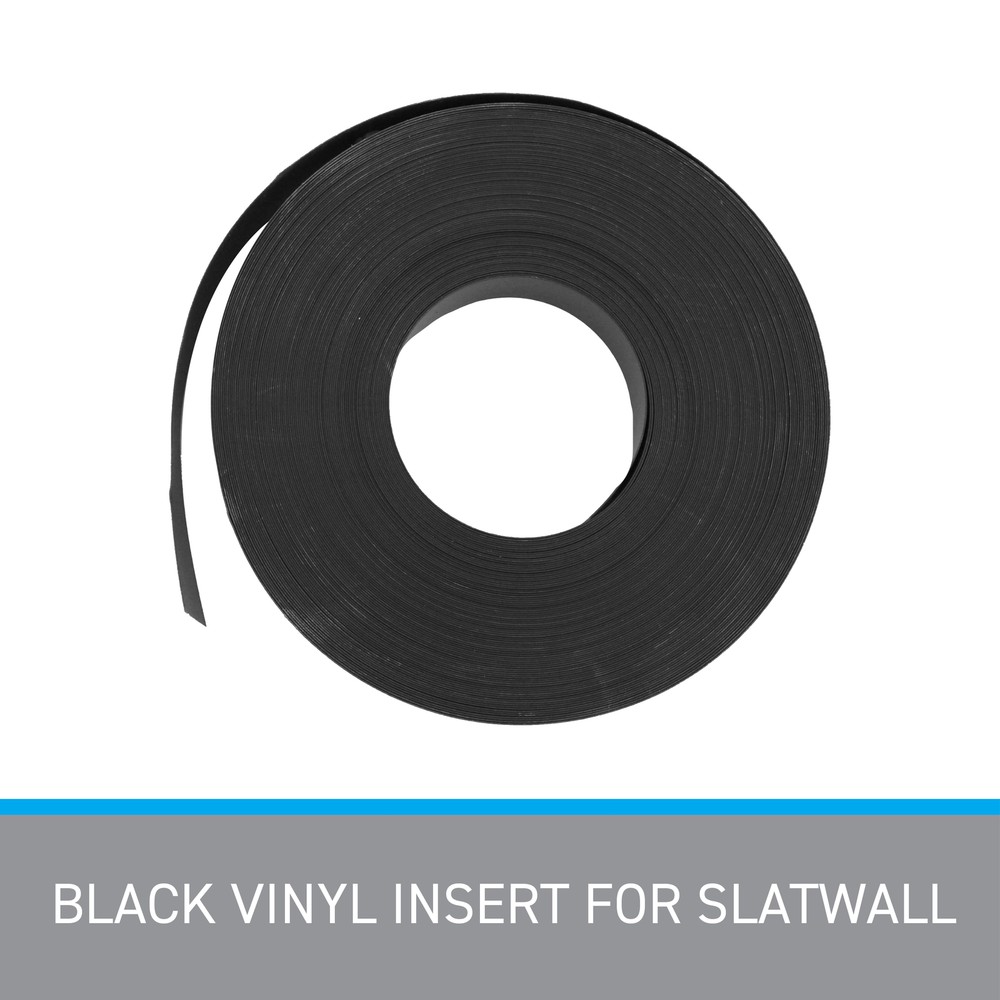 SSWBasics Slatwall Inserts Black Vinyl (130’L Roll)