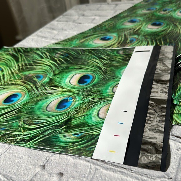 Poly Mailers Peacock Feathers 10” x 13” 50 pack