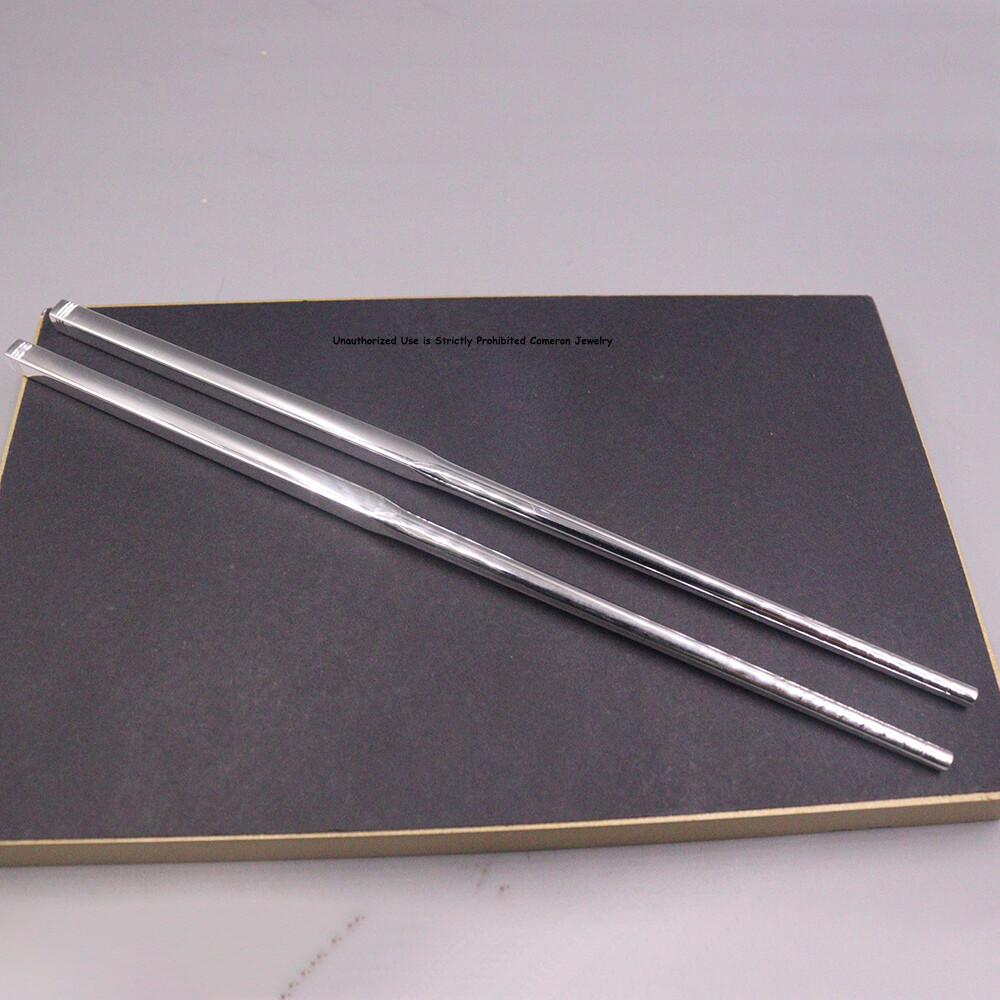 Solid S999 Fine Silver 999 Healthy Square Chopsticks Dinnerware 36-37g 8inch