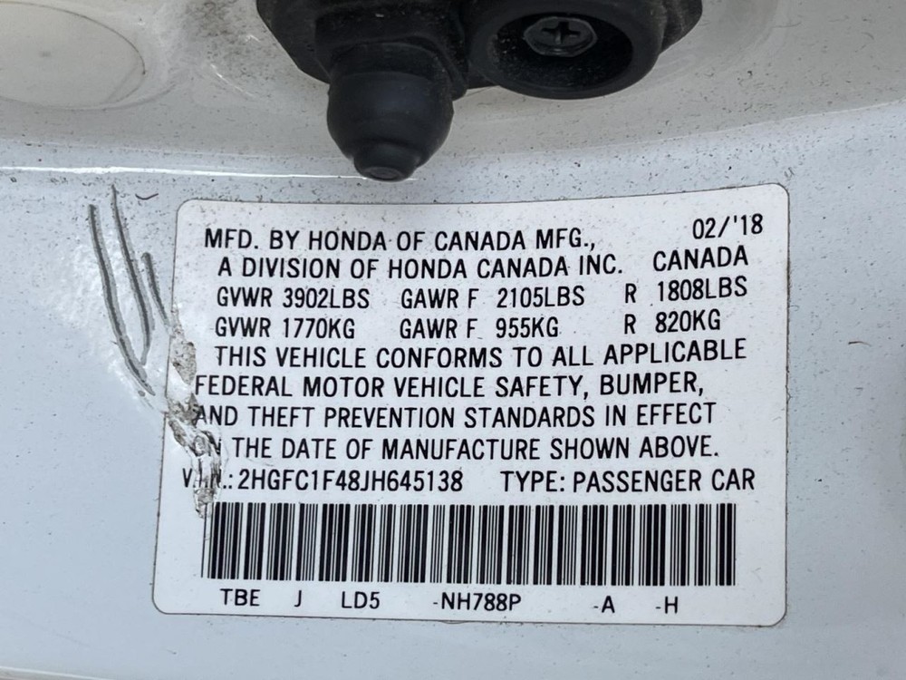 2018 Honda Civic Main Display In Dash 7'' Screen