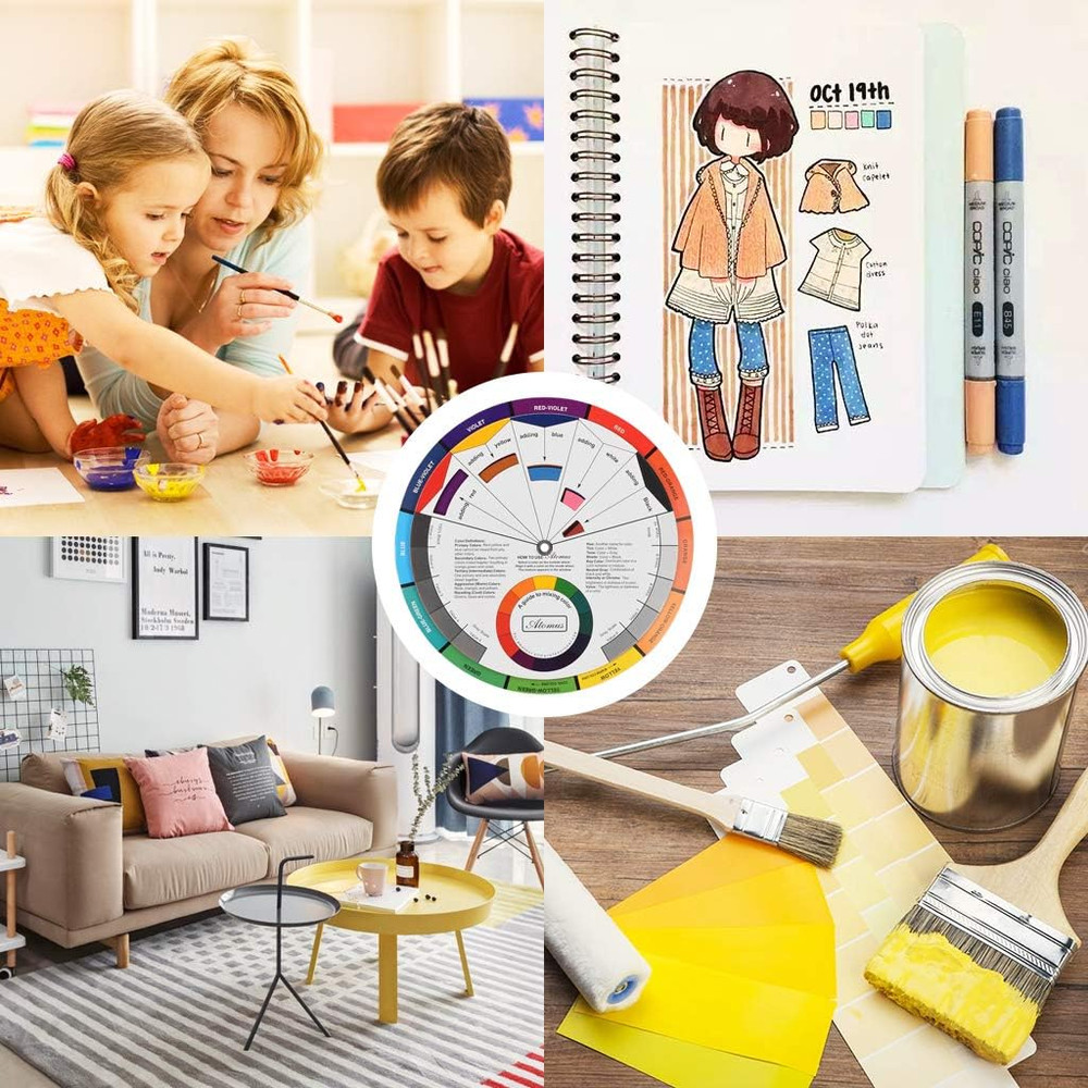 Creative Color Wheel, Paint Mixing Learning Guide, Art Class Teaching Tool for M
