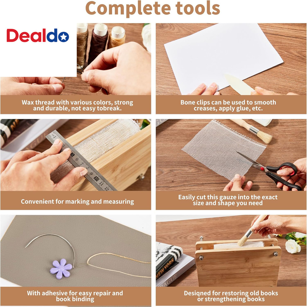 50 Pcs Book Binding Kits for Beginners - Complete DIY Kit with Tools & Instructi