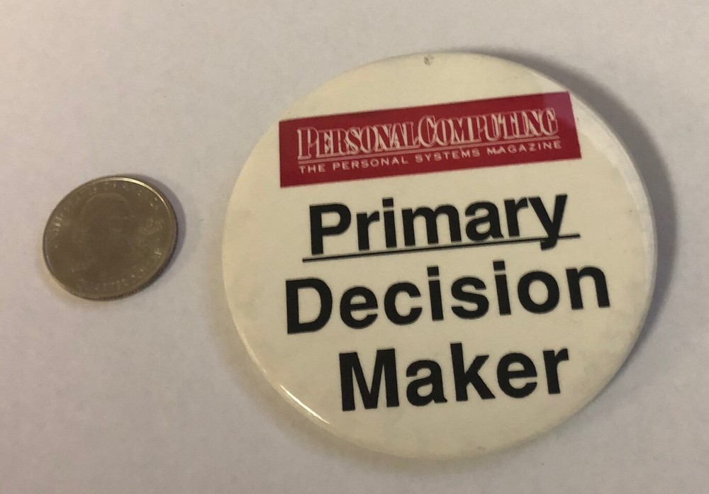 Personal Computing Magazine Primary Decision Maker Advertising Button Pin