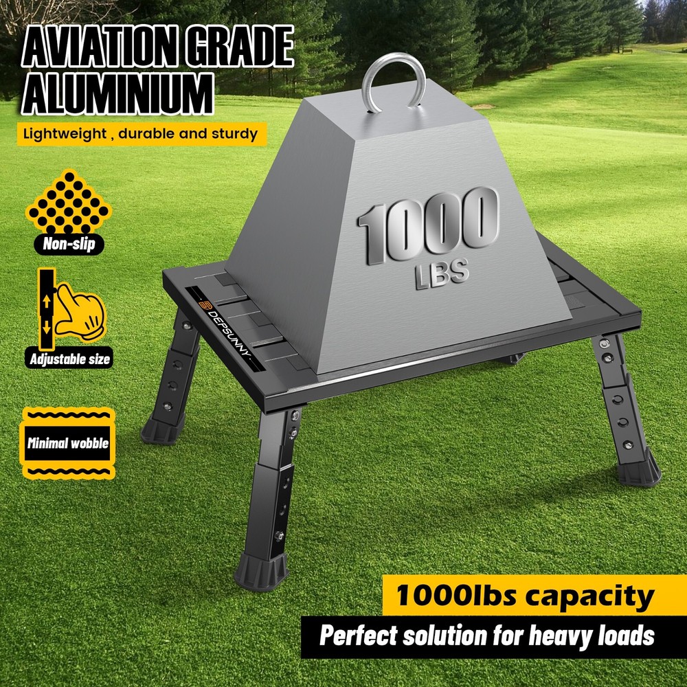 Adjustable Height Platform Step | Supports up to 1,000lbs. | Aluminum(BLACK)