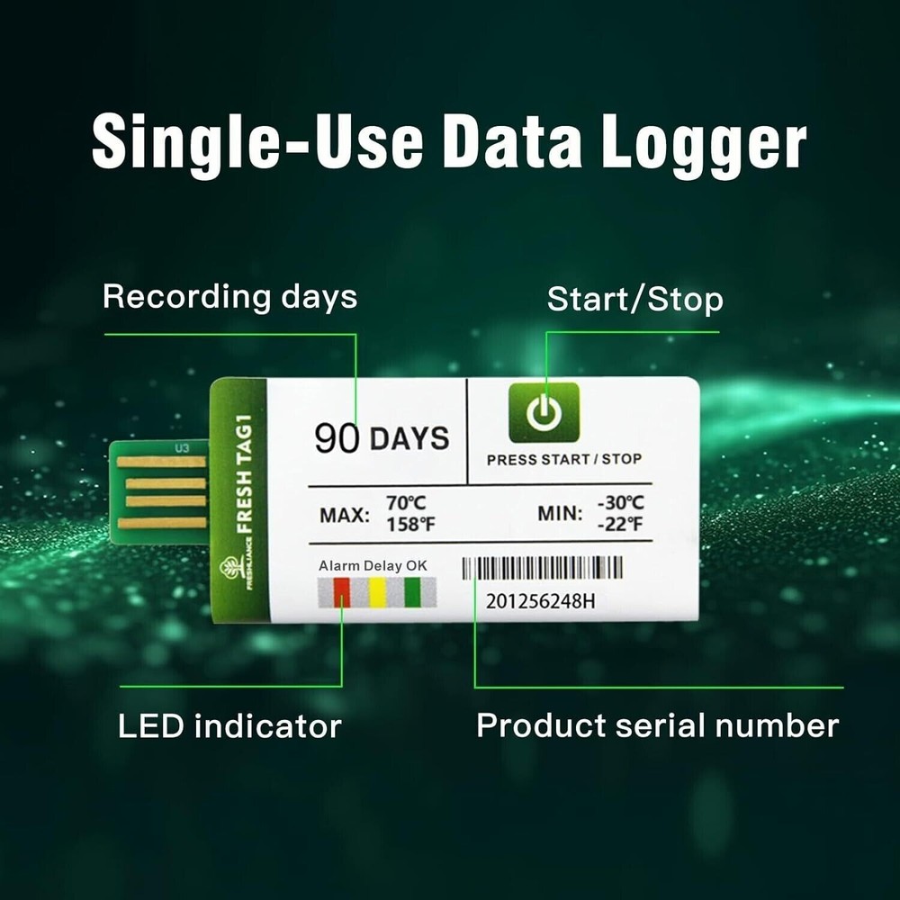 Fresh Tag Single Use Temperature Data Logger 15 days 50 UND