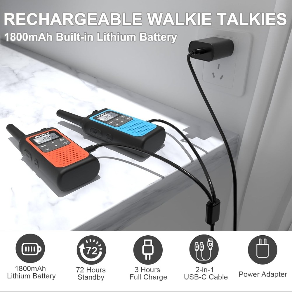 Walkie Talkies for Adults Long Range 2 Pack, 2 PACK, Orange & Blue